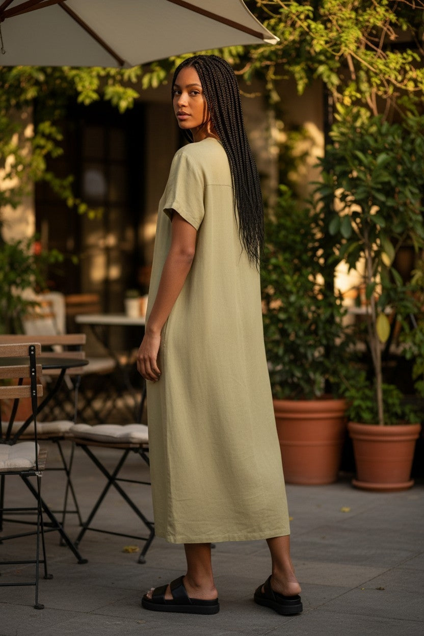 EDITED – Dress Polly beige/olive